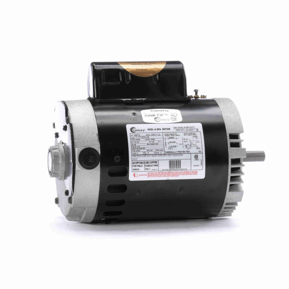 B970 Century Motor 1/2 - 3/50HP 3450/1725RPM M56C ODP 115 Volt 1 Phase - Square One Electric Motors & Pumps