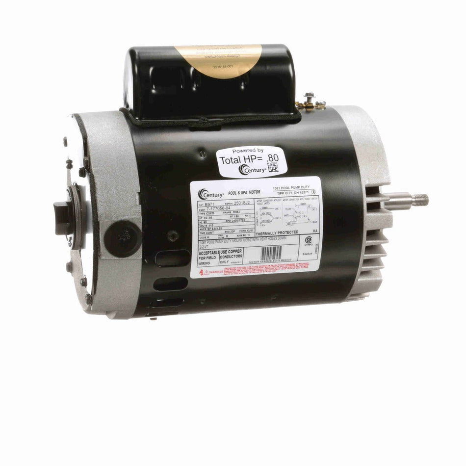 B971 Century Motor 1/2 - 3/50HP 3450/1725RPM M56J ODP 115 Volt 1 Phase - Square One Electric Motors & Pumps