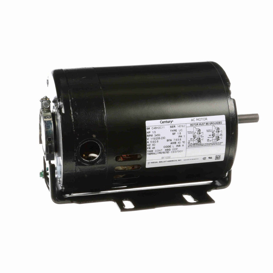 BF1032 Century Motor 1/3HP 3450RPM 48 ODP 115/208 - 230 Volt 1 Phase - Square One Electric Motors & Pumps