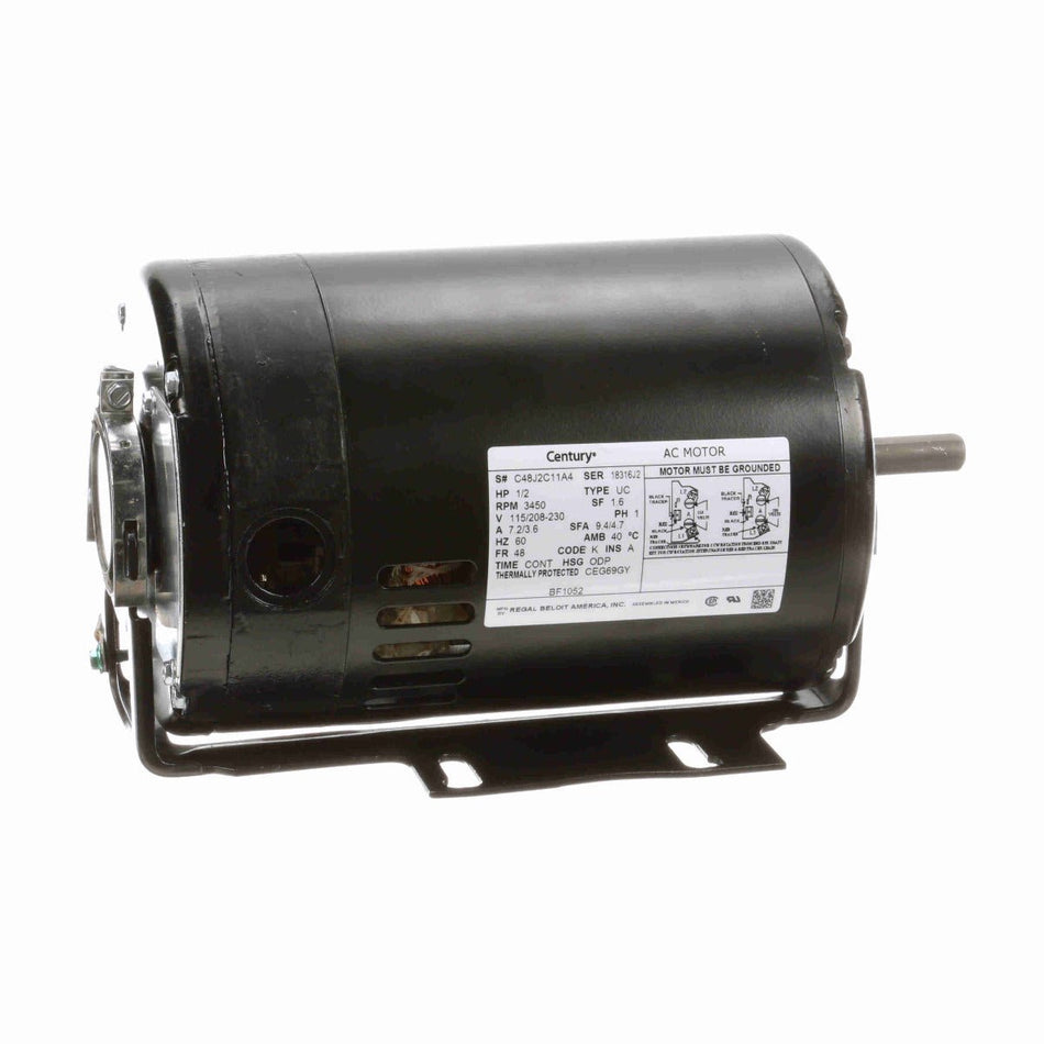 BF1052 Century Motor 1/2HP 3450RPM 48 ODP 115/208 - 230 Volt 1 Phase - Square One Electric Motors & Pumps