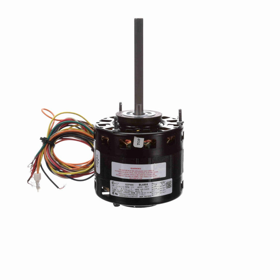 BL6505 Century Motor 1/5 - 1/8 - 1/10HP 1075RPM 42Y OPEN 115 Volt 1 Phase - Square One Electric Motors & Pumps