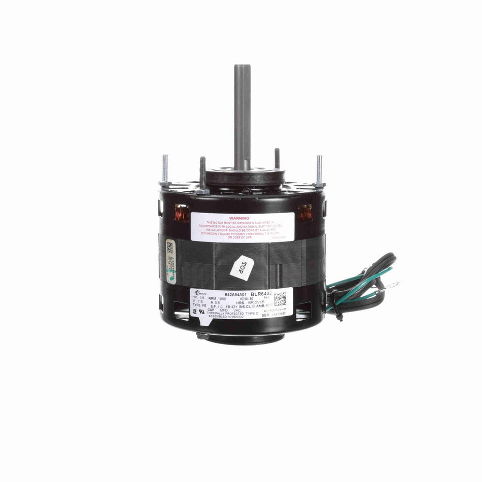 BLR6402 Century Motor 1/6HP 1050RPM 42Y OAO 115 Volt 1 Phase - Square One Electric Motors & Pumps