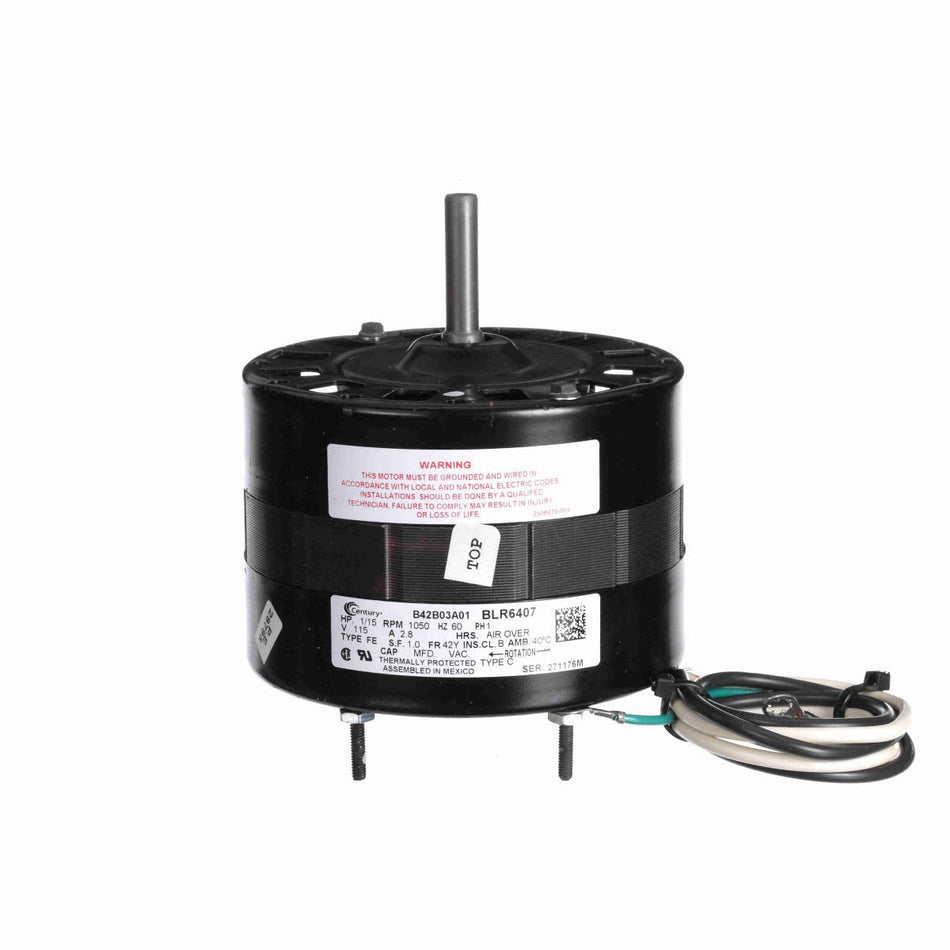 BLR6407 Century Motor 1/15HP 1050RPM 42Y OPEN AIR OVER 115 Volt 1 Phase - Square One Electric Motors & Pumps