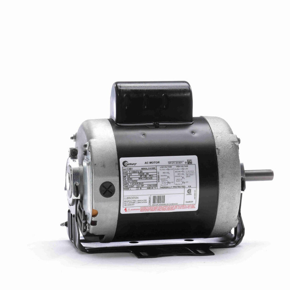 C461 Century Motor 1/2HP 1725/1425RPM J56 ODP 115/230 Volt 1 Phase - Square One Electric Motors & Pumps