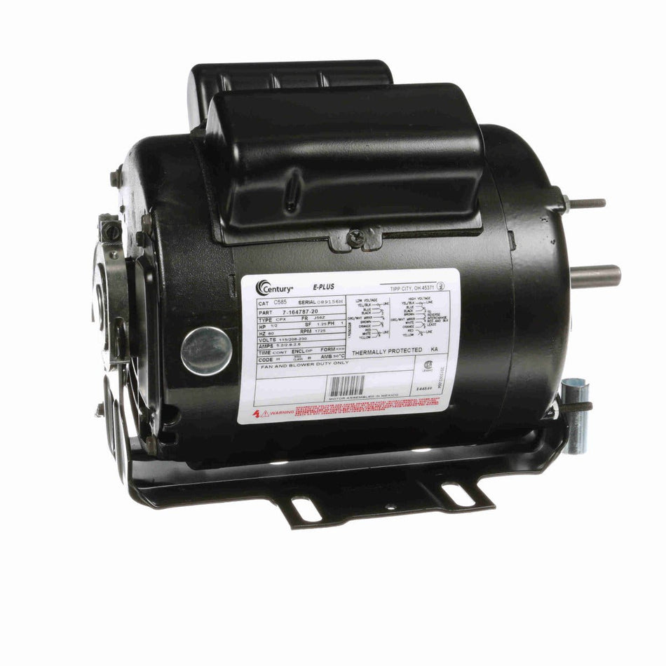 C585 Century Motor 1/2HP 1725RPM J56Z ODP 115/208 - 230 Volt 1 Phase - Square One Electric Motors & Pumps