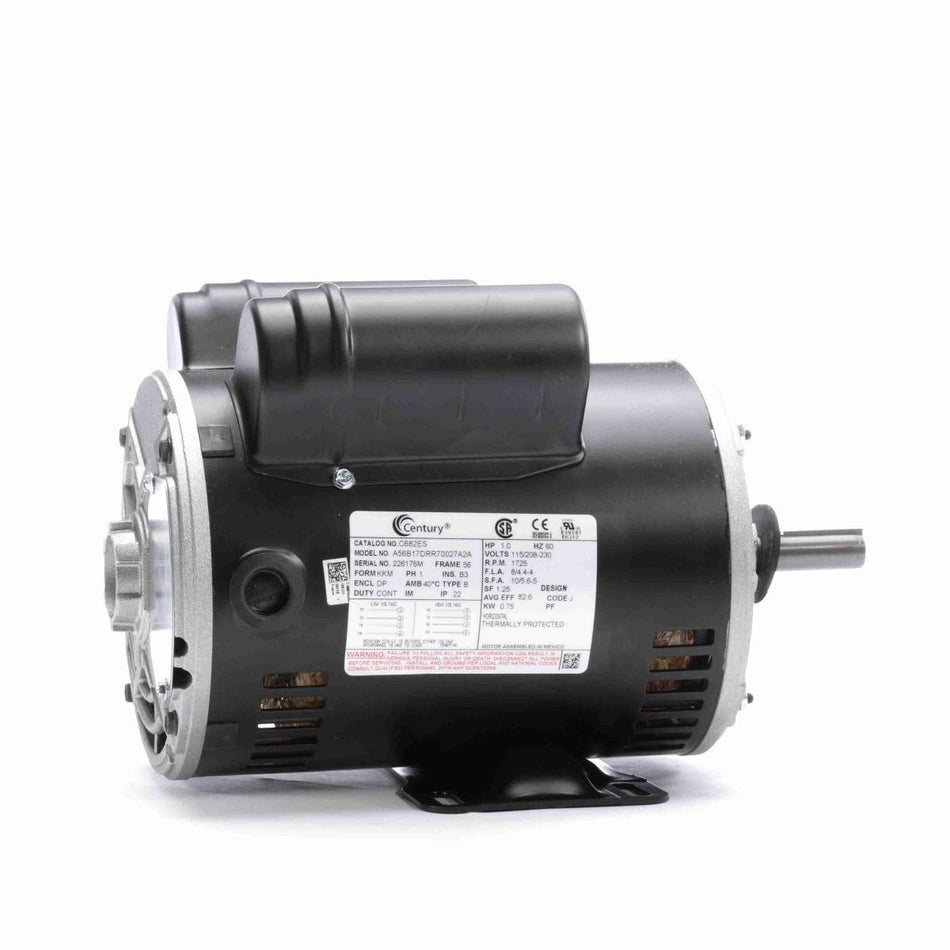 C682ES Century Motor 1HP 1725TPM K56 ODP 208 - 230/115 Volt 1 Phase - Square One Electric Motors & Pumps