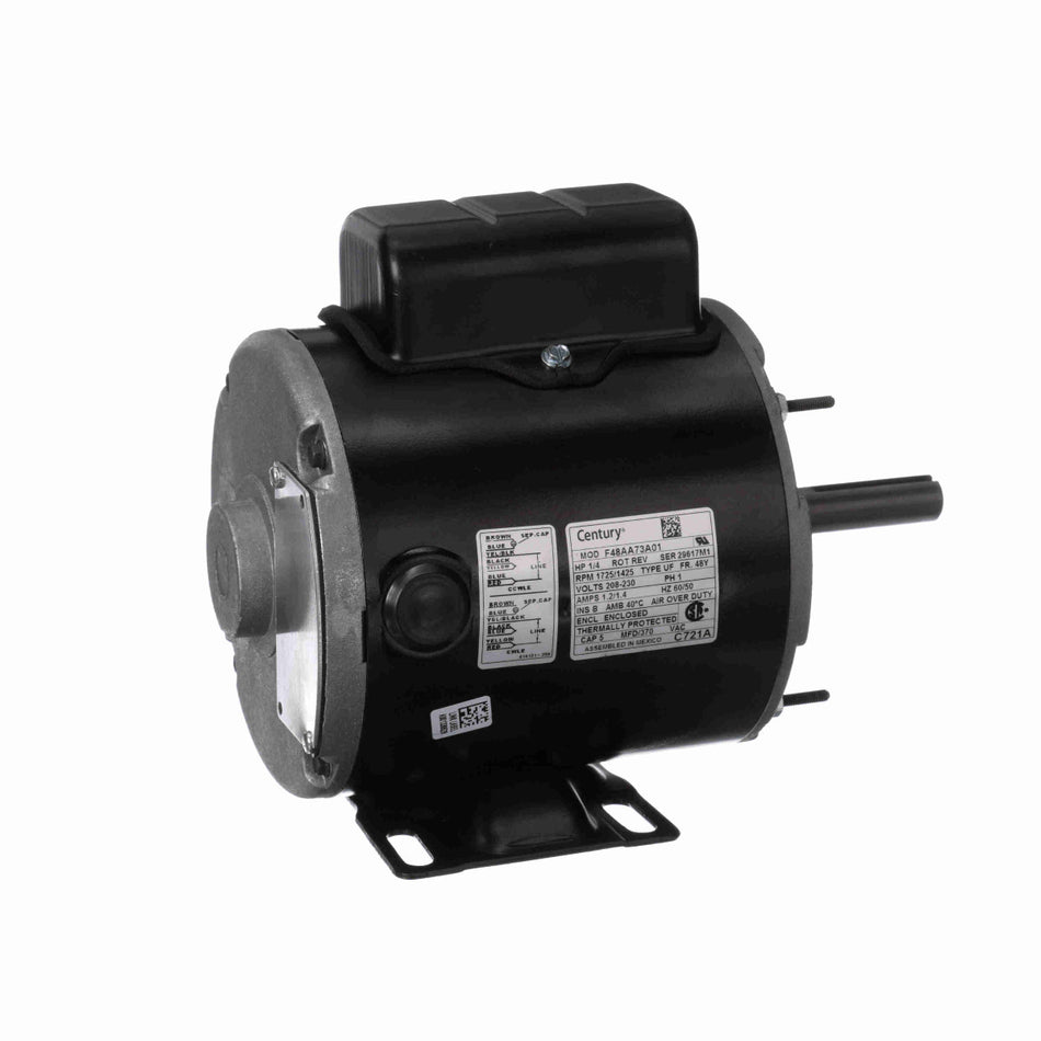 C721A Century Motor 1/4HP 1725/1425RPM F48Y ENCLOSED 208 - 230 Volt 1 Phase - Square One Electric Motors & Pumps