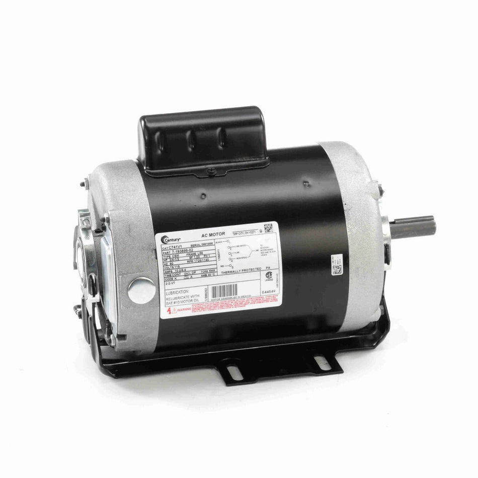 C741V2 Century Motor 3/4 - 1/3HP 1725/1140RPM L56 ODP 115 Volt 1 Phase - Square One Electric Motors & Pumps