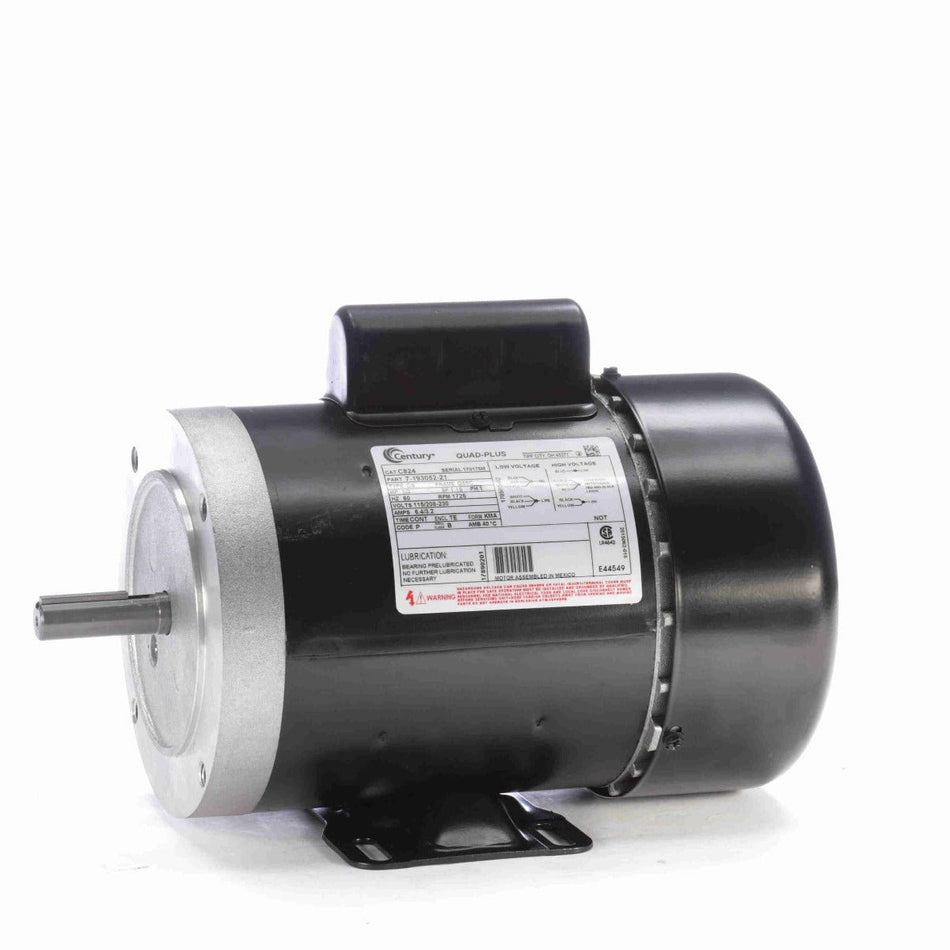 C824 Century Motor 1/3HP 1725RPM G56C TEFC 115/208 - 230 Volt 1 Phase - Square One Electric Motors & Pumps