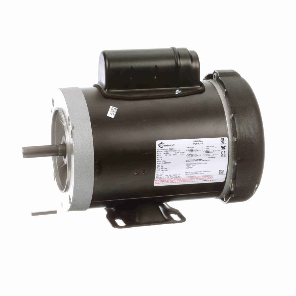 C826V1 Century Motor 1/2HP 1725RPM G56C TEFC 115/208 - 230 Volt 1 Phase - Square One Electric Motors & Pumps