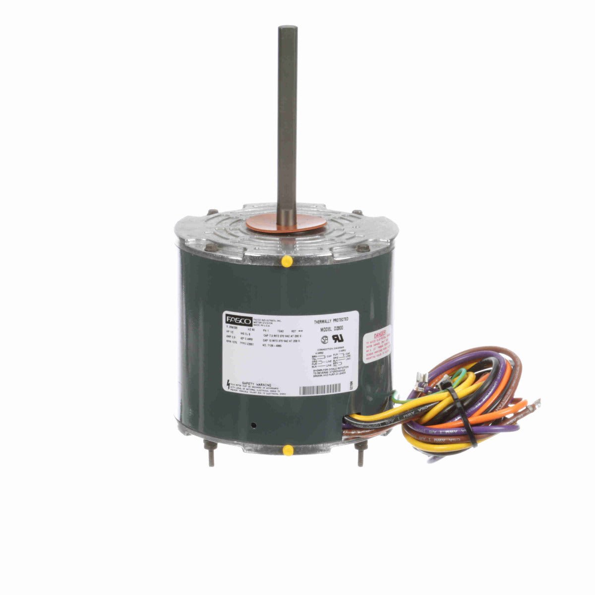 D2800 Fasco Motor 1/2HP 1075RPM 5.6 Enclosed 208 - 230V REV OEM 1 Phase - Square One Electric Motors & Pumps