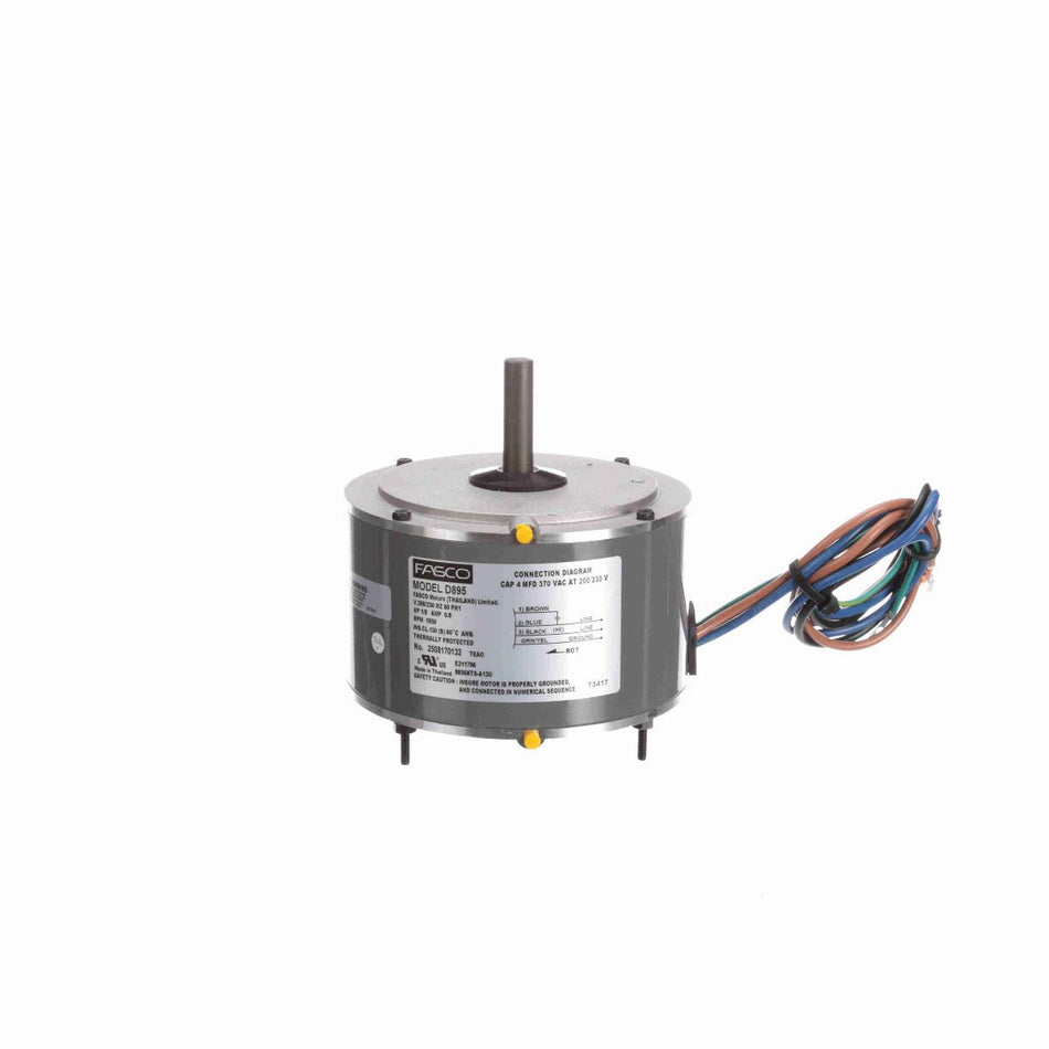 D895 Fasco Motor 1/8 HP, 1650 RPM, 208-230 V, OEM, 1 Phase
