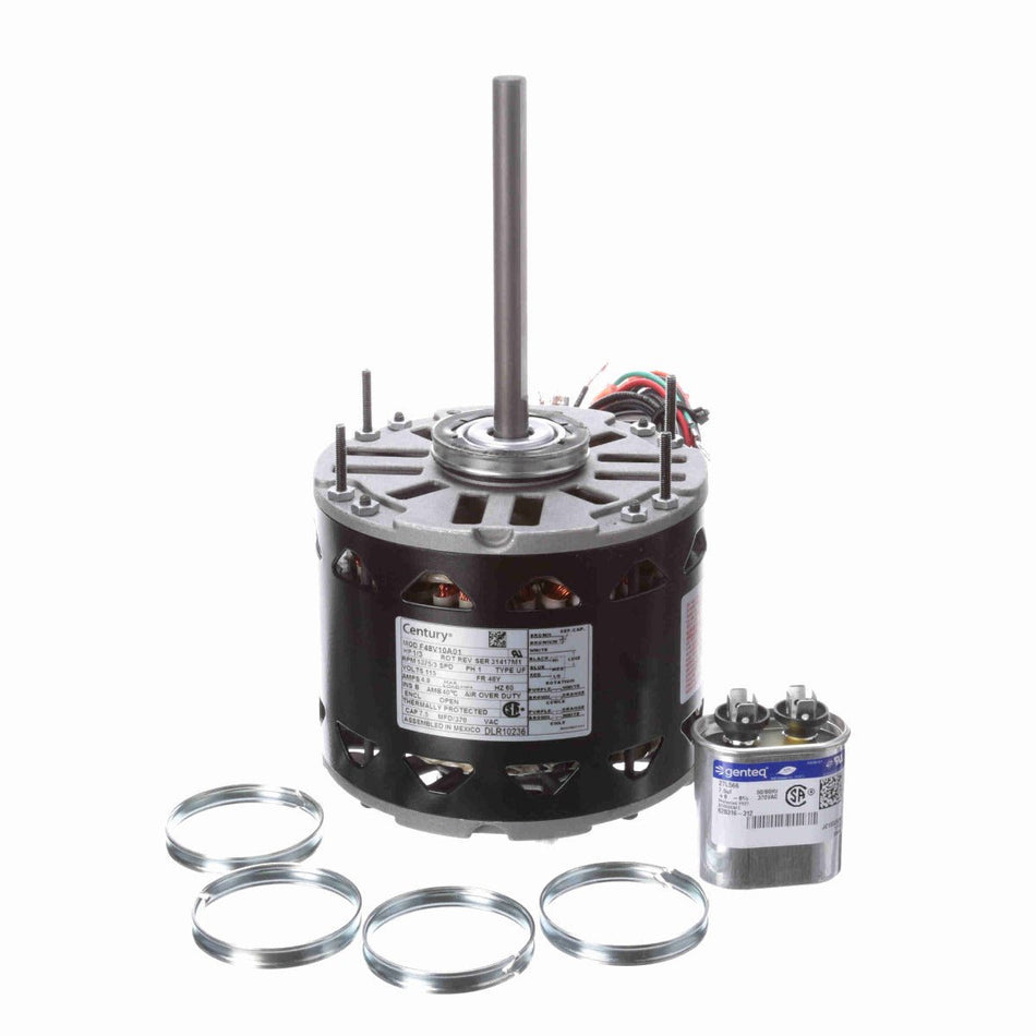 DLR10236 Century Motor 1/3HP 1075RPM 48Y OPEN 115 Volt 1 Phase - Square One Electric Motors & Pumps