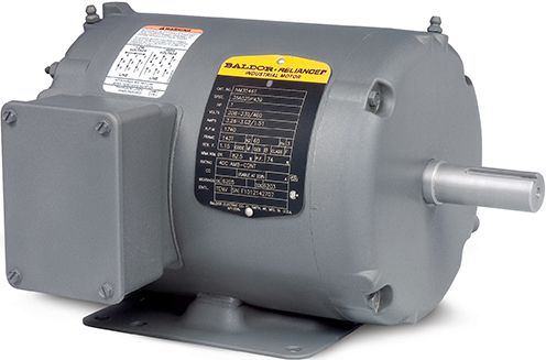 EBM3603Y Baldor Motor 1HP 1740RPM 182 TEFC 208 - 230/460 Volt 3 Phase 35M527M492G1 - Square One Electric Motors & Pumps