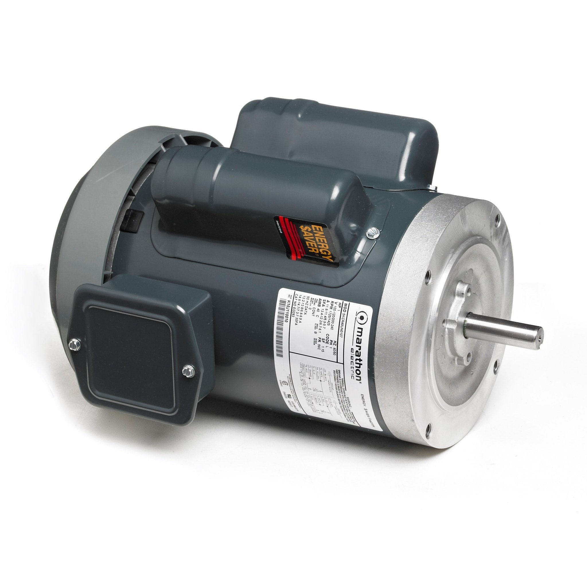 C349 Marathon Motor 1/2HP 3450RPM 56C TEFC 115/230Volt 1 Phase 5KC36LN166X - Square One Electric Motors & Pumps