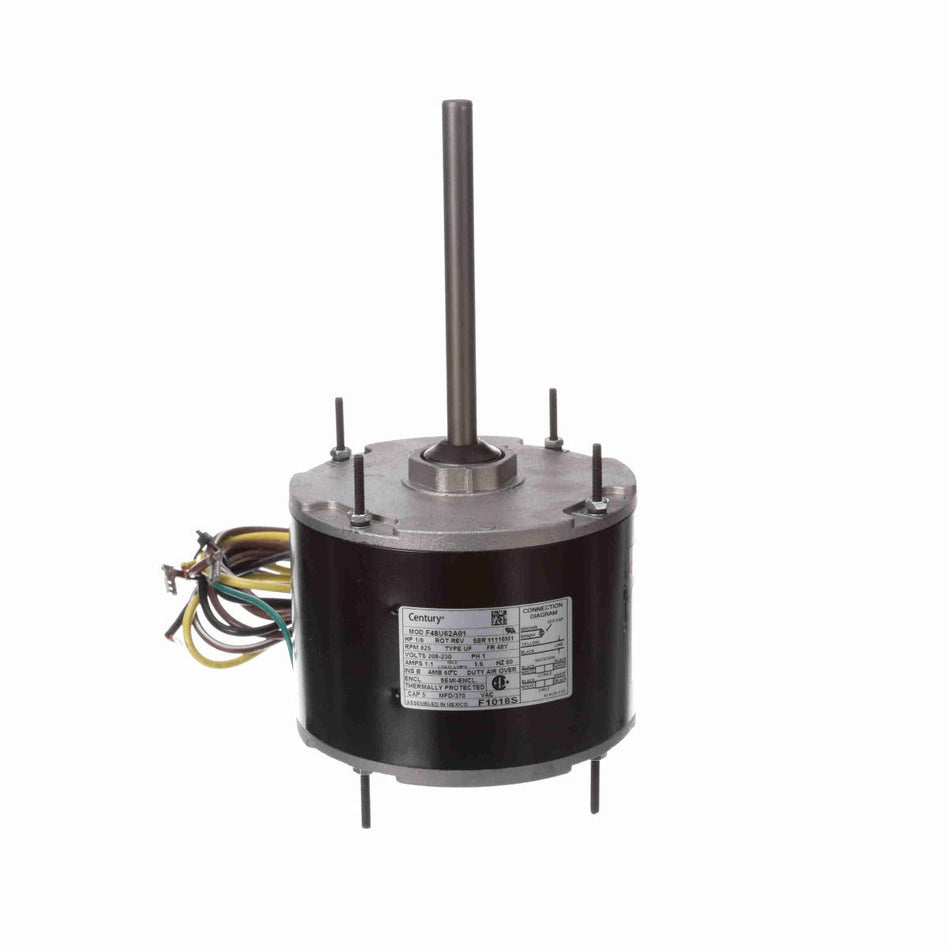 F1018S Century Motor 1/6HP 825RPM 48Y SEMI ENCL 208 - 230 Volt 1 Phase - Square One Electric Motors & Pumps
