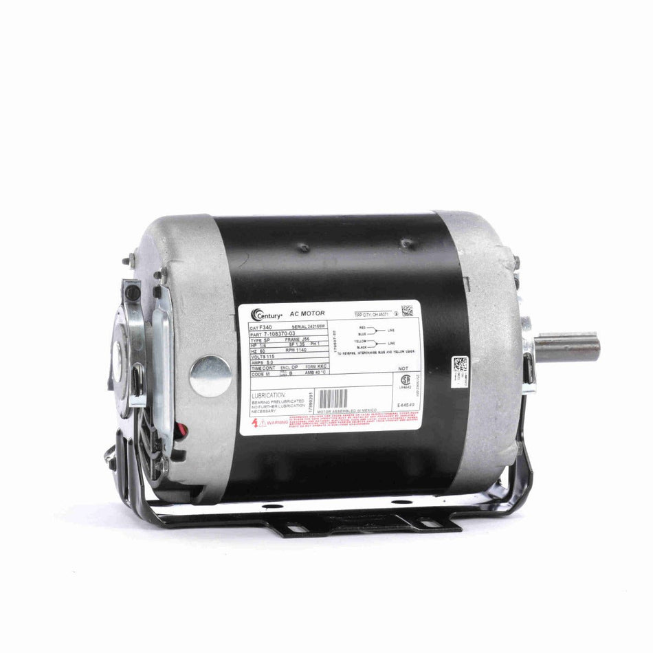 F340 Century Motor 1/4HP 1140RPM J56 ODP 115 Volt 1 Phase - Square One Electric Motors & Pumps