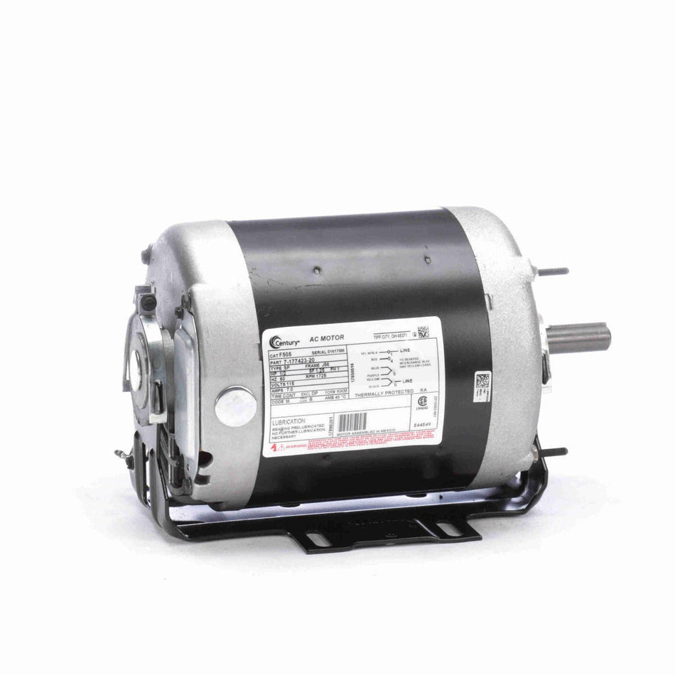 F505 Century Motor 1/2HP 1725RPM J56 ODP 115 Volt 1 Phase - Square One Electric Motors & Pumps