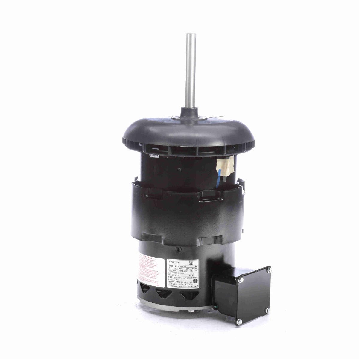 FC1106F Century Motor 1HP 1075RPM 48 OAO 200 - 230/460 Volt 1 Phase - Square One Electric Motors & Pumps