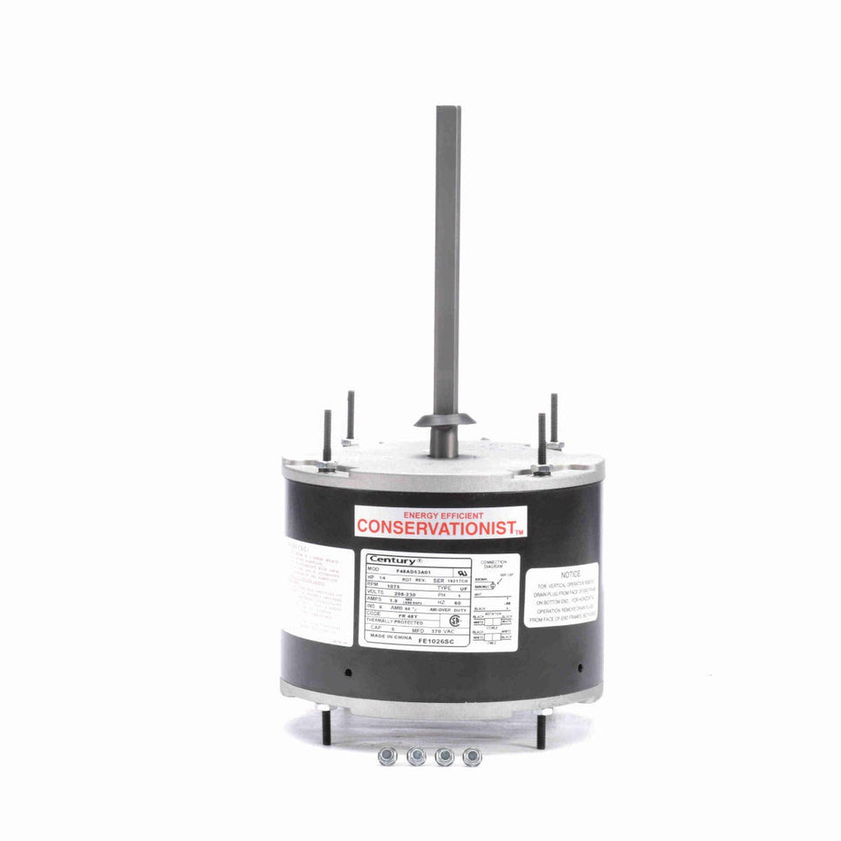 FE1026SC Century Motor 1/4HP 1075RPM 48Y ENCLOSED 208 - 230 Volt 1 Phase - Square One Electric Motors & Pumps