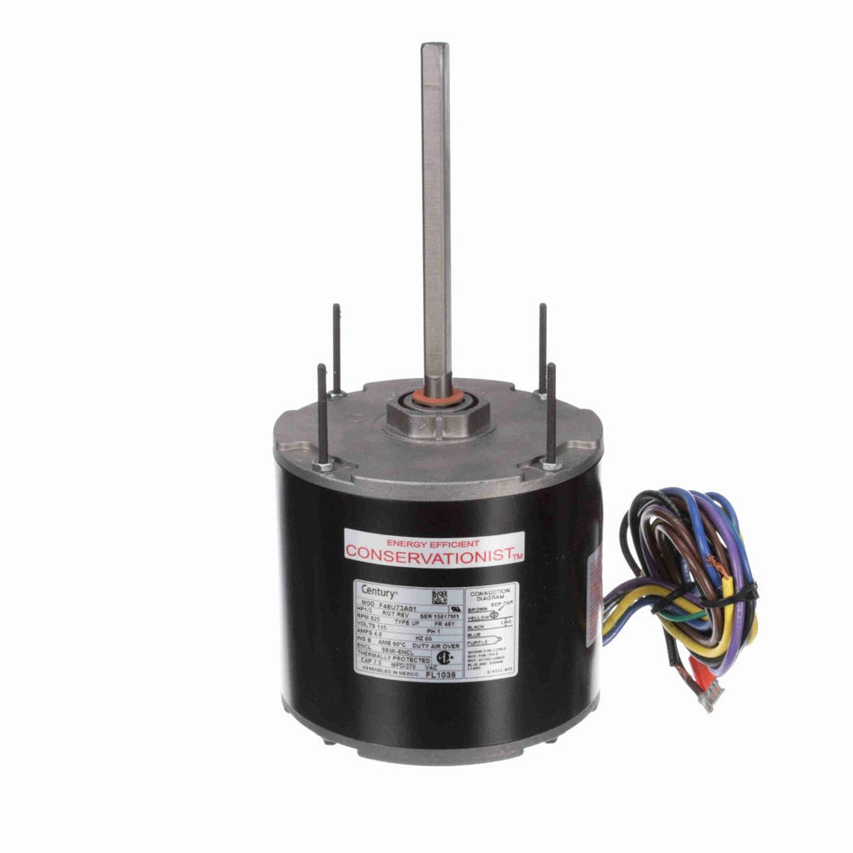 FL1038 Century Motor 1/3HP 825RPM 48Y SEMI ENCL 115 Volt 1 Phase - Square One Electric Motors & Pumps
