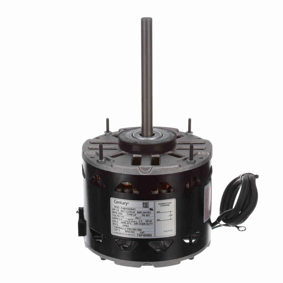 FSP4006S Century Motor 1/8HP 1050RPM 48Y OPEN 115 Volt 1 Phase - Square One Electric Motors & Pumps