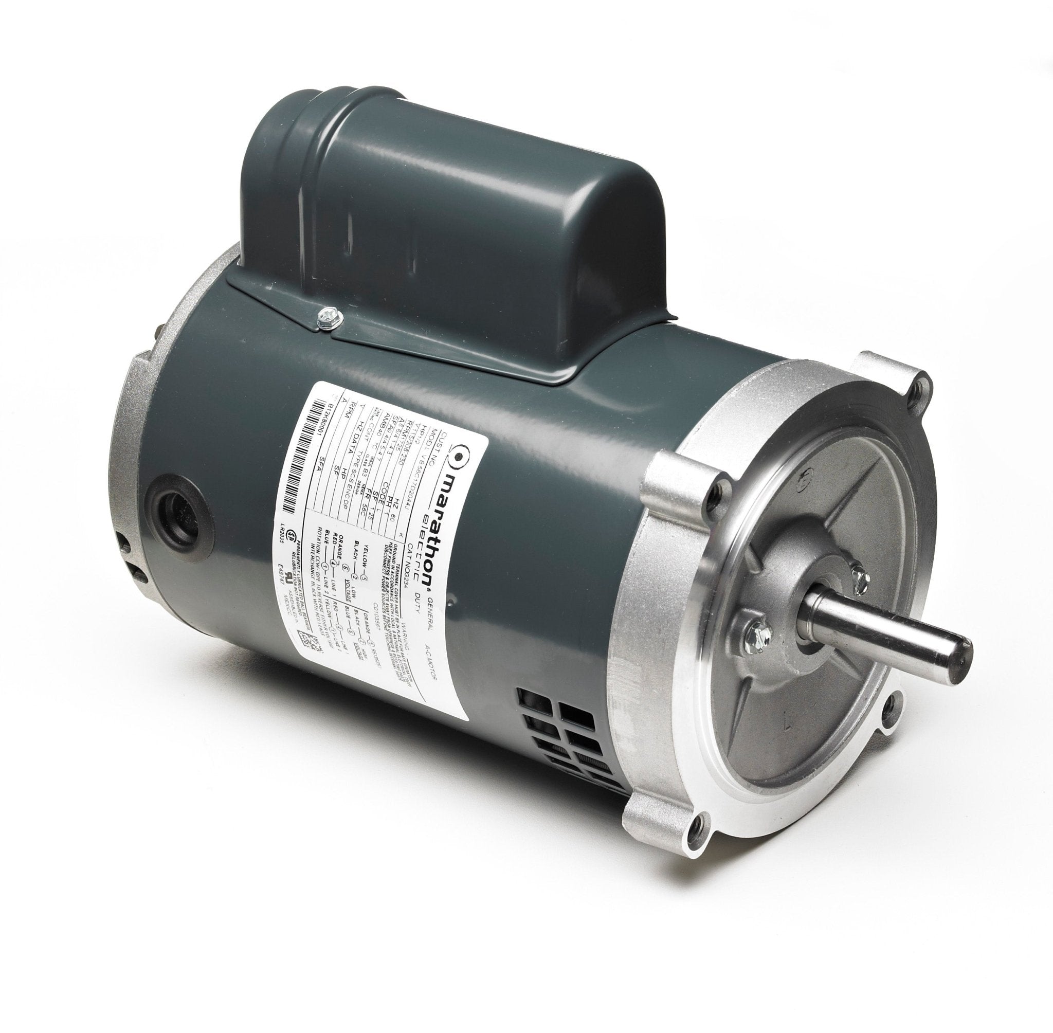 E269A Marathon Motor 3/4HP 1725/1425RPM 56C DP 100 - 120/200 - 240V 1 Phase 056B17D15550 - Square One Electric Motors & Pumps