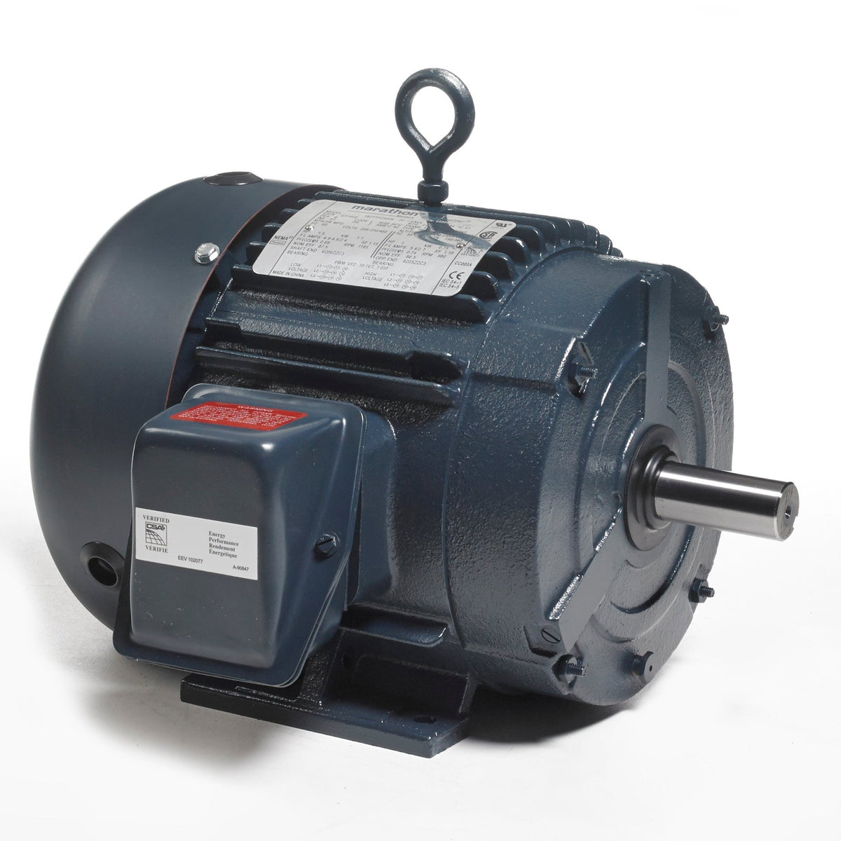 GT1017A Marathon Motor 7.5HP 1200RPM 254T TEFC 208 - 230/460V 3PH 254TTFCA6076 - Square One Electric Motors & Pumps