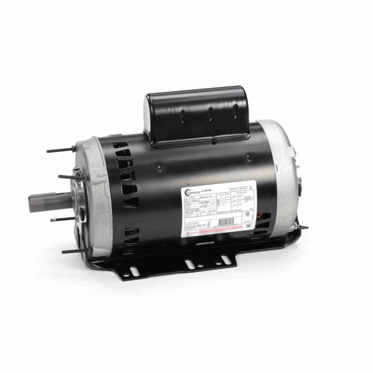 H1039L Century Motor 5HP 3450RPM R56HZ ODP 208 - 230/460 Volt 3 Phase - Square One Electric Motors & Pumps