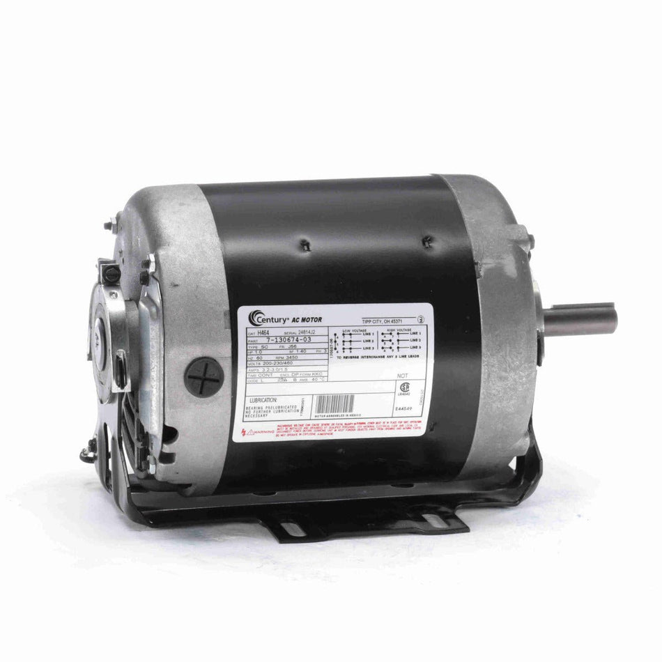H464 Century Motor 1HP 3450RPM J56 ODP 200 - 230/460 Volt 3 Phase - Square One Electric Motors & Pumps
