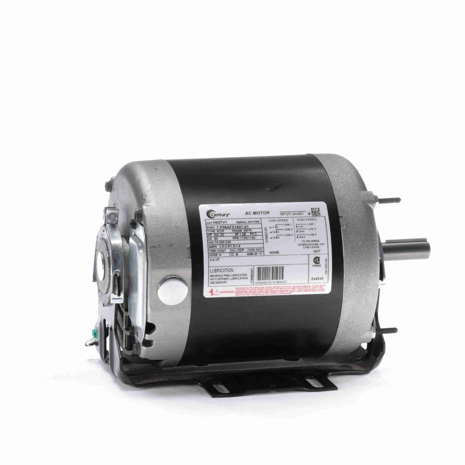 H657V1 Century Motor 3/4 - 1/3HP 1725/1140RPM J56Y ODP 200 - 230 Volt 3 Phase - Square One Electric Motors & Pumps