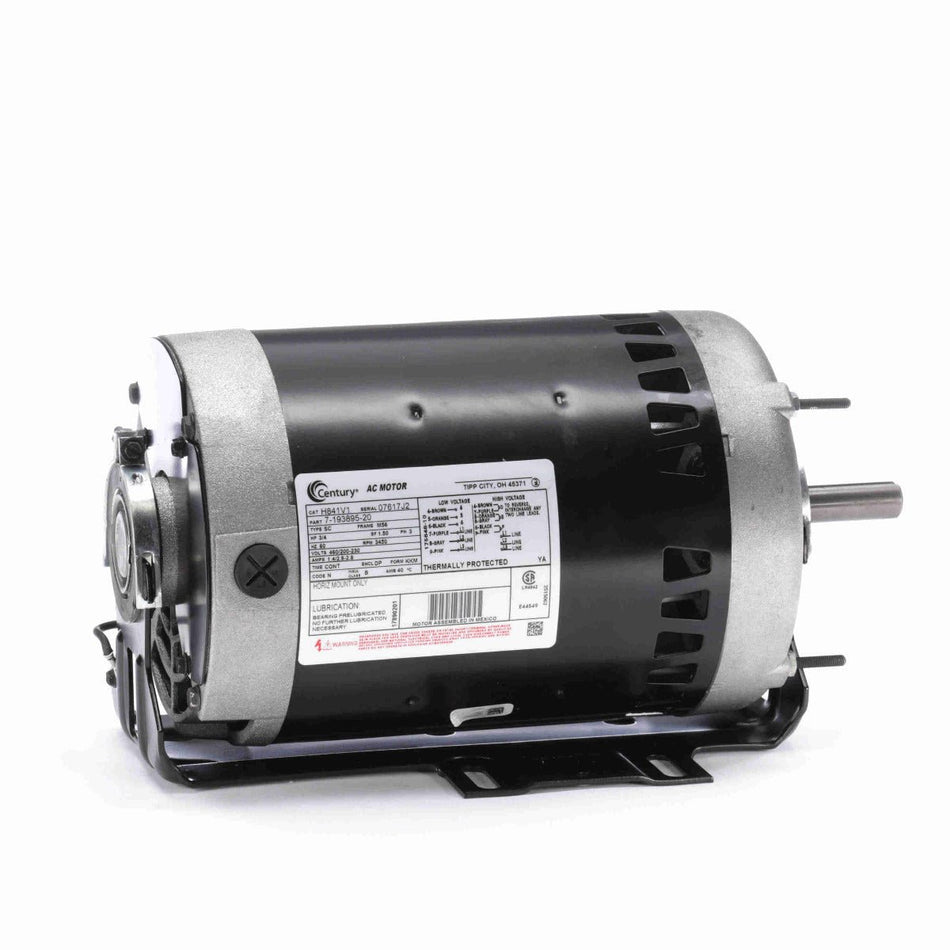 H841V1 Century Motor 3/4HP 3450RPM M56 ODP 460/200 - 230 Volt 3 Phase - Square One Electric Motors & Pumps