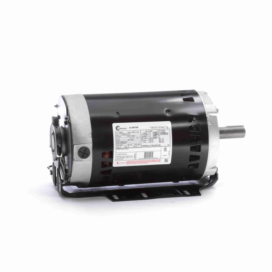 H845 Century Motor 3HP 3450RPM P56HZ ODP 460/200 - 230 Volt 3 Phase - Square One Electric Motors & Pumps