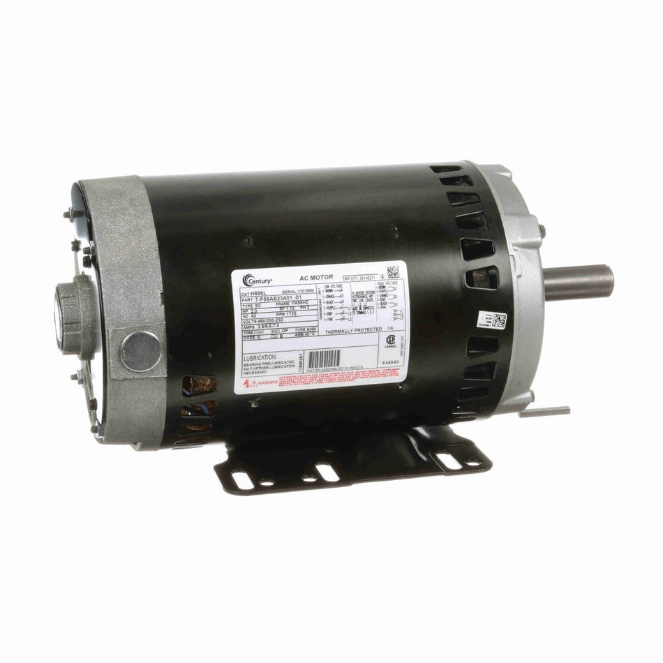 H886LES Century Motor 2HP 1725RPM PA56HZ ODP 460/200 - 230 Volt 3 Phase - Square One Electric Motors & Pumps