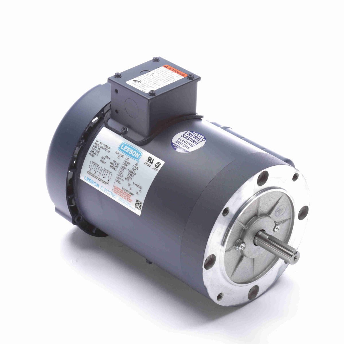 117706.00 Leeson Motor 1HP 1800RPM 56C TEFC 115/208 - 230V 1 Phase - Square One Electric Motors & Pumps