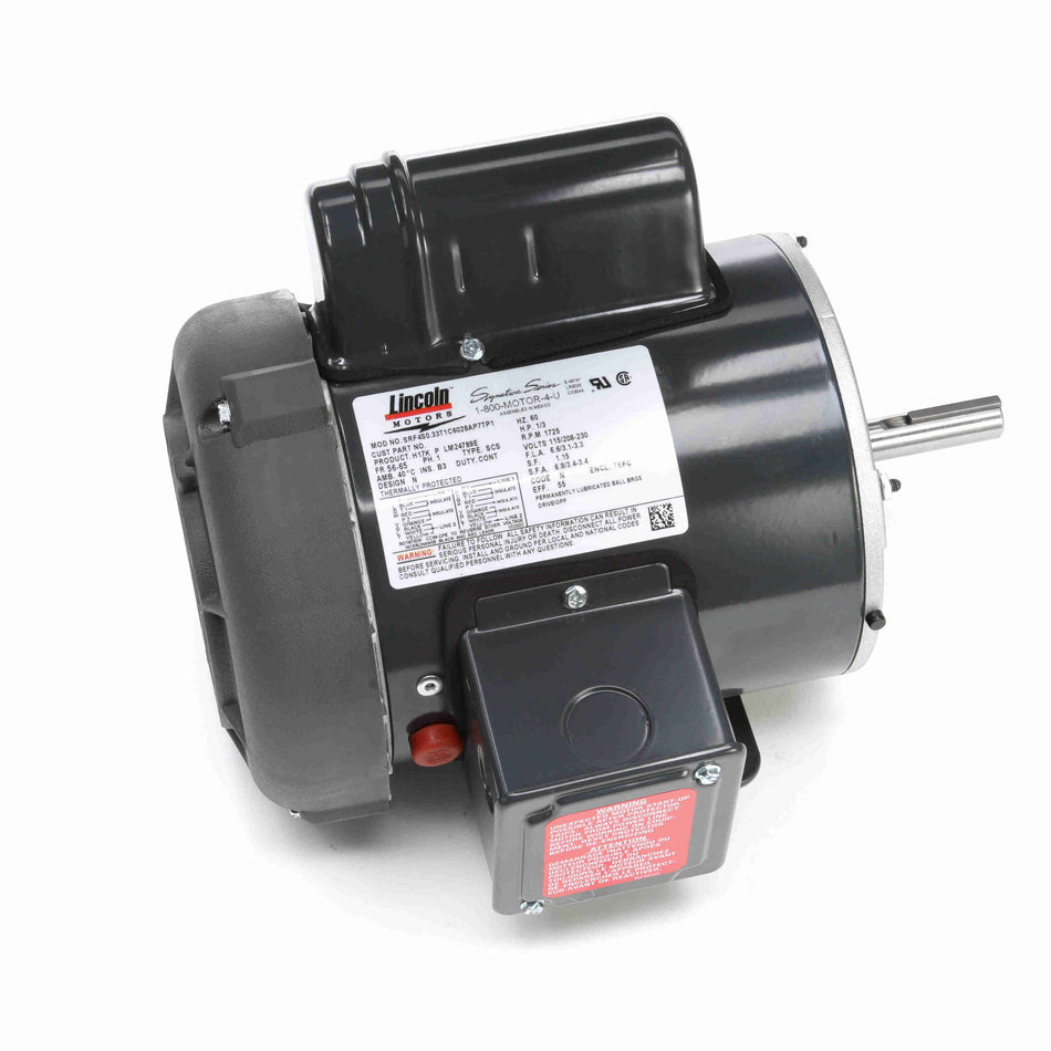 LM24789 Leeson Motor 1/3HP 1725RPM 56 TEFC 115/208 - 230V 1 Phase - Square One Electric Motors & Pumps