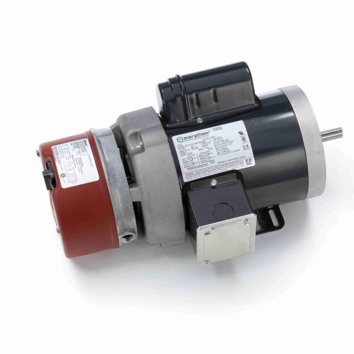 D402 - M Marathon Brake Motor 3/4HP 1800RPM 56C TEFC 115/208 - 230V 1 Phase 056C17F5354 - Square One Electric Motors & Pumps