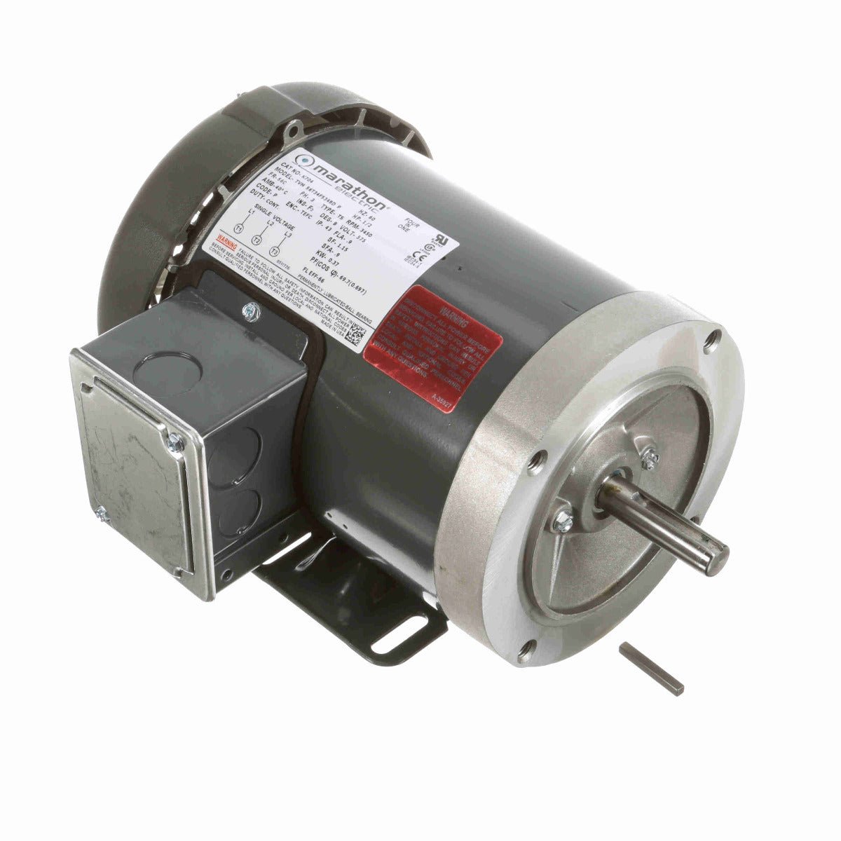 K704 Marathon Motor 1/2HP 3600RPM 56C TEFC 575V 3 Phase 056T17F5336 - Square One Electric Motors & Pumps