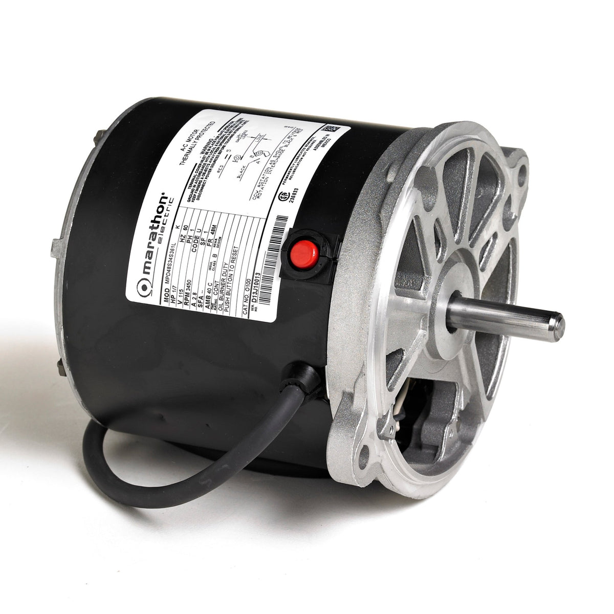 4774 Marathon Motor 1/3HP 3450RPM 48N TENV 115V 1 Phase 5KH33GN5014U - Square One Electric Motors & Pumps