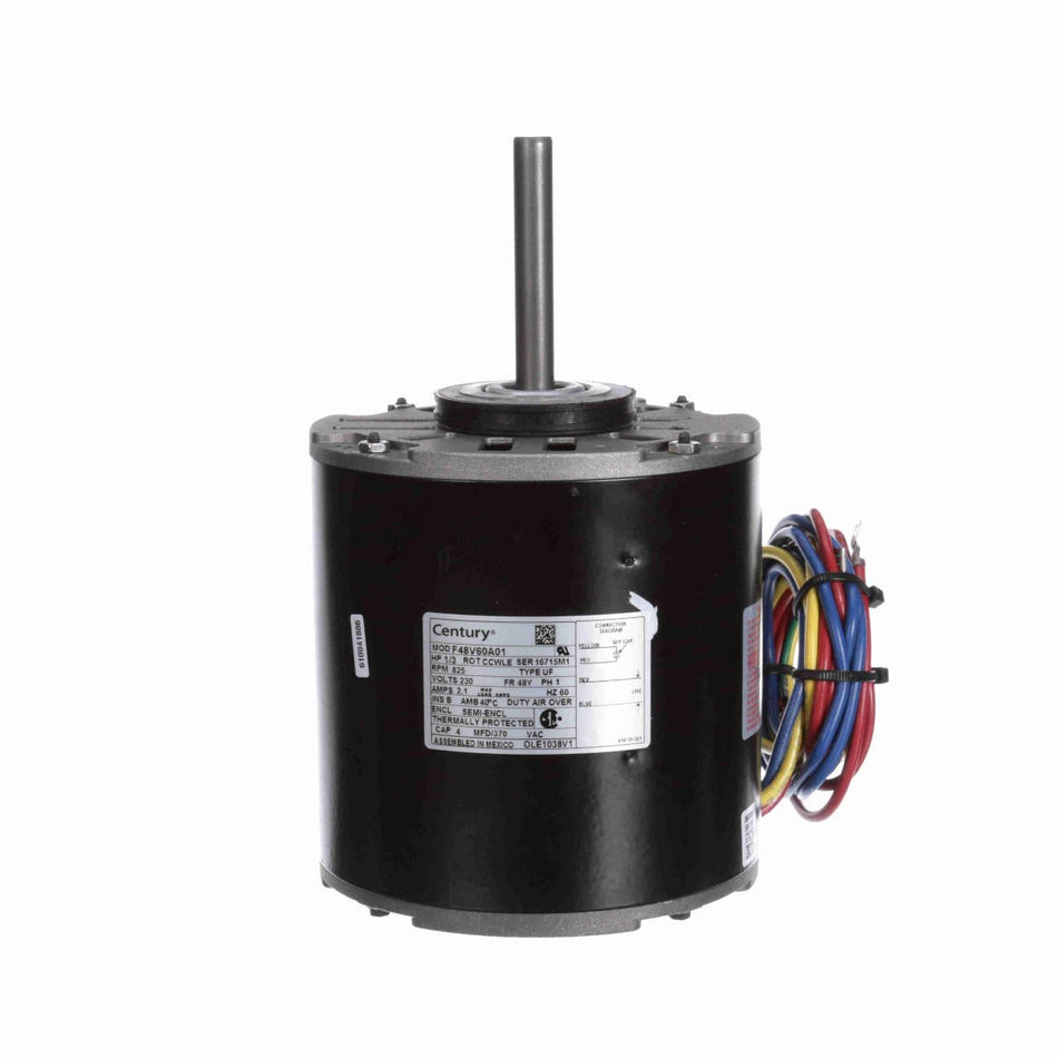 OLE1038V1 Century Motor 1/3HP 825RPM 48Y SEMI ENCL 230 Volt 1 Phase - Square One Electric Motors & Pumps