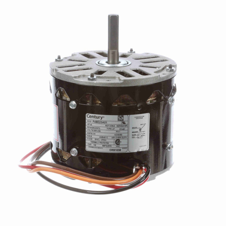 ORM1038 Century Motor 1/3HP 825RPM 48Y OPEN 208 - 230 Volt 1 Phase - Square One Electric Motors & Pumps