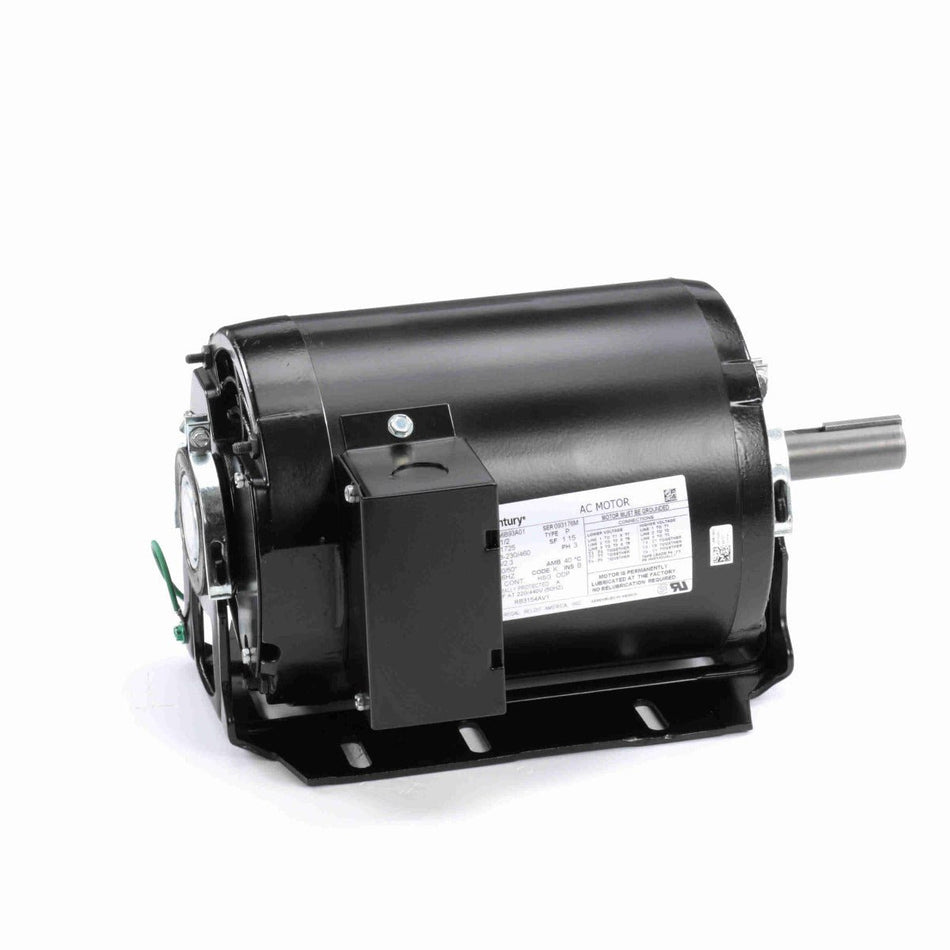RB3154AV1 Century Motor 1.5HP 1725RPM 56HZ ODP 208 - 230/460 Volt 3 Phase - Square One Electric Motors & Pumps