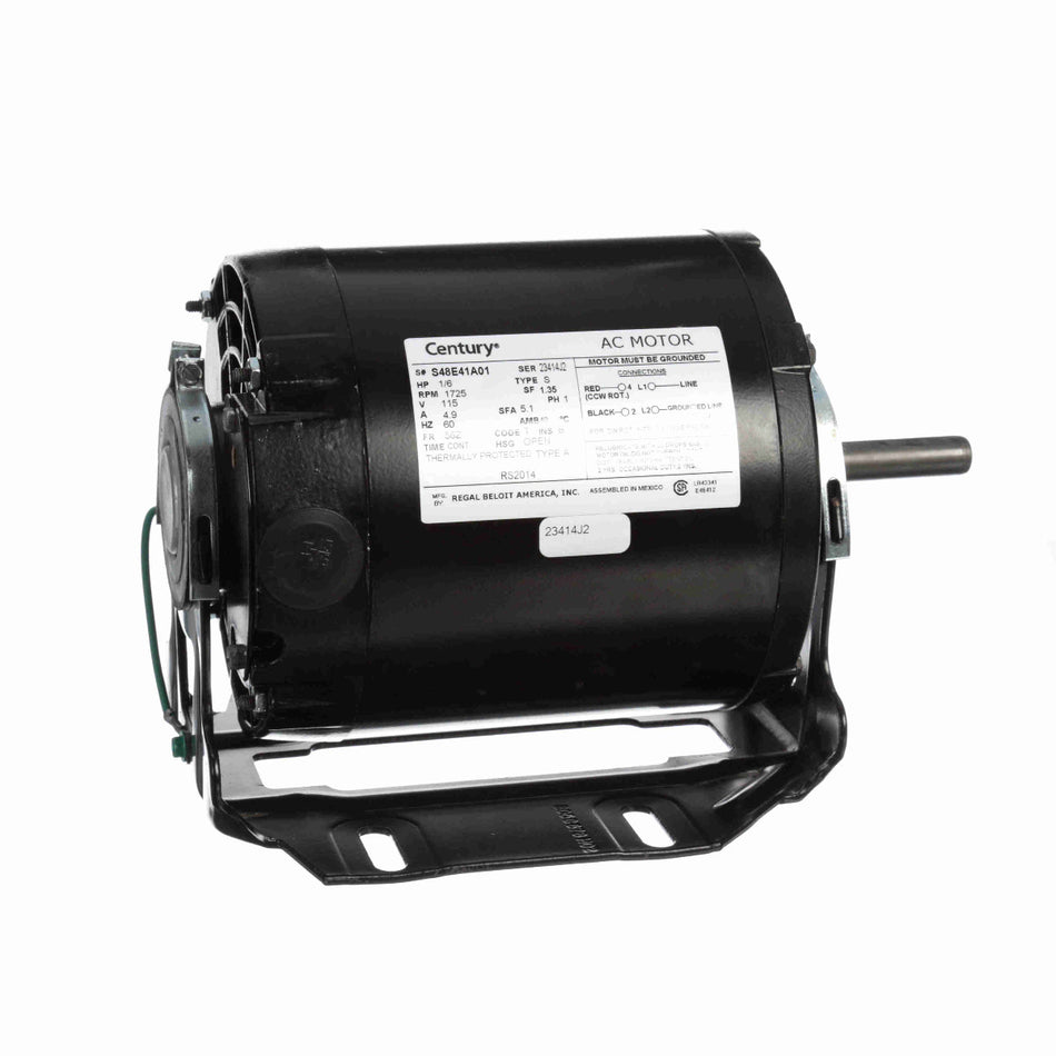 RS2014 Century Motor 1/6HP 1725RPM 56Z OPEN 115 Volt 1 Phase - Square One Electric Motors & Pumps