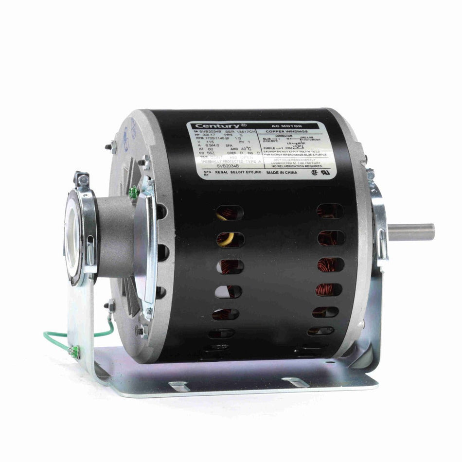 SVB2034BV1 Century Motor 1/3 - 7/100HP 1725/1140RPM 56Z ODP 115 Volt 1 Phase - Square One Electric Motors & Pumps