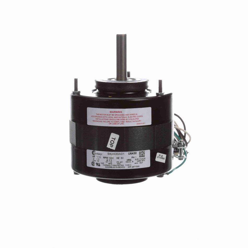 U6430 Century Motor 1/15HP 1050RPM 42Y ENC 115 Volt 1 Phase - Square One Electric Motors & Pumps
