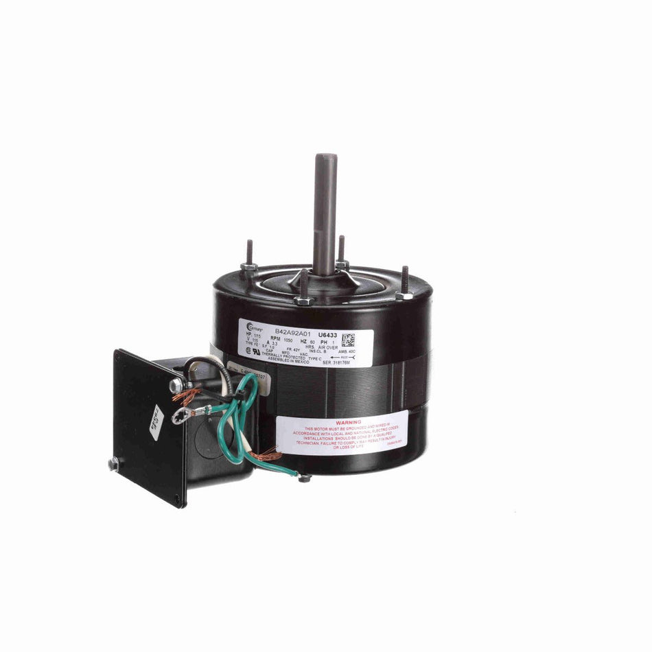 U6433 Century Motor 1/15HP 1050RPM 42Y ENC 115 Volt 1 Phase - Square One Electric Motors & Pumps