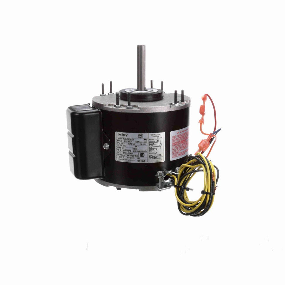 UH1036 Century Motor 1/3HP 1075RPM 48Y ENCLOSED 115 Volt 1 Phase - Square One Electric Motors & Pumps