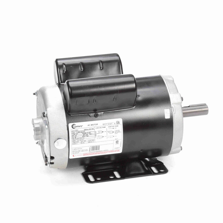V101V1 Century Motor 1.5HP 1745RPM P145T ODP 208 - 230/115 Volt 1 Phase - Square One Electric Motors & Pumps