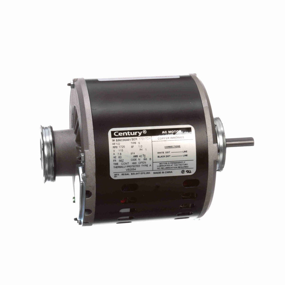 VB2054V1 Century Motor 1/2HP 1725RPM 56Z ODP 115 Volt 1 Phase - Square One Electric Motors & Pumps